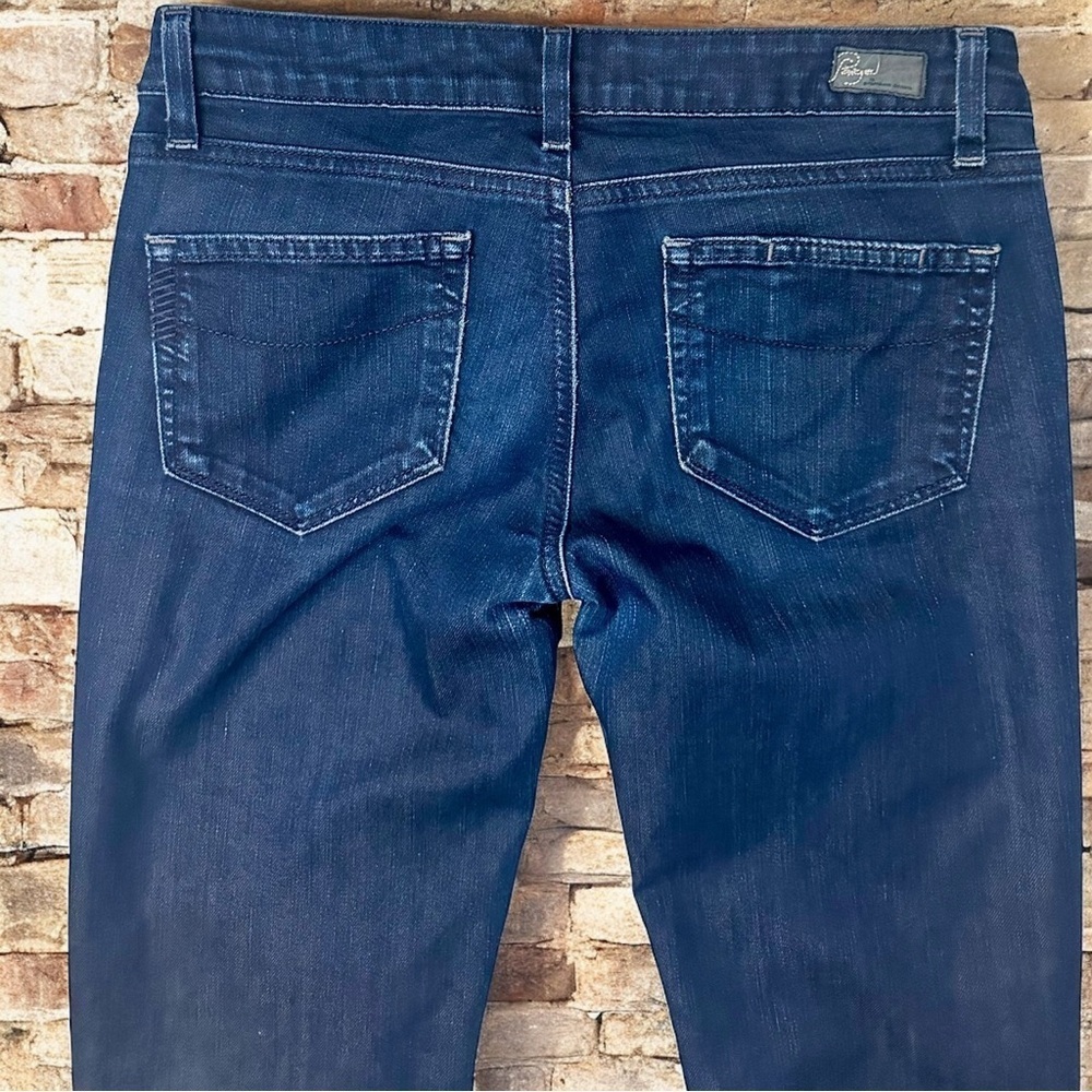 PAIGE Denim ‘Blue Heights’ Low-Rise Skinny Leg Jeans in Dark Wash Size 28 - Picture 8 of 13